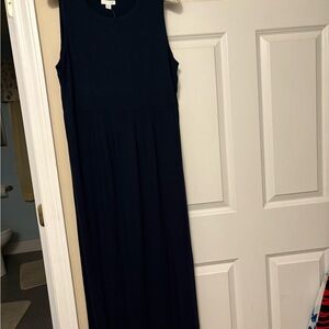 J. Jill Blue Crew Neck Sheath Maxi Dress